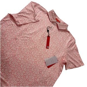 Redvanly Polo Shirt Athletic Men's Size L Coral Golf Performance Stretch Pierre